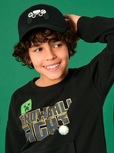 Sinsay Boy's Black Printed Cap Hat | Sinsay In Lebanon