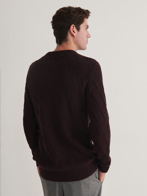 Reserved Men's Maroon Structured Sweater | Reserved In Lebanon