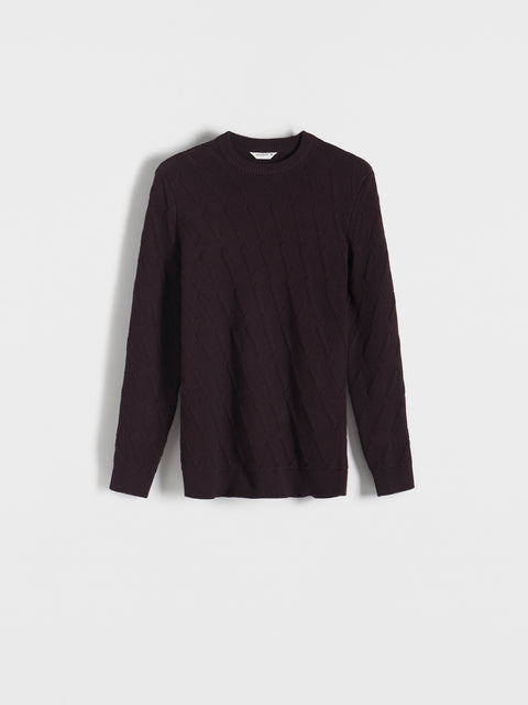 Reserved Men's Maroon Structured Sweater | Reserved In Lebanon