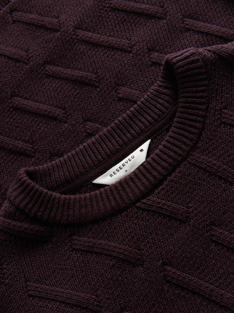 Reserved Men's Maroon Structured Sweater | Reserved In Lebanon