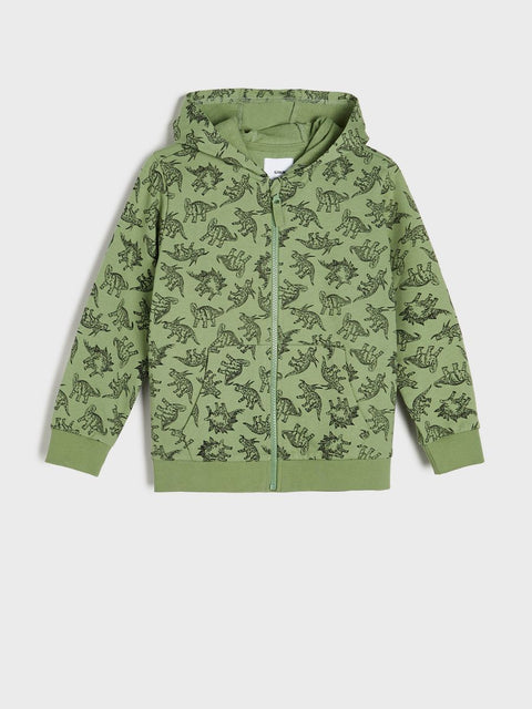 Sinsay Boy's Green Printed Hooded Jacket | Sinsay In Lebanon