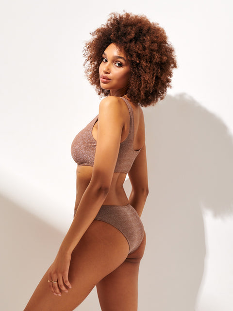 Sinsay Women's Brown Glitter Bikini Bottom | Sinsay In Lebanon