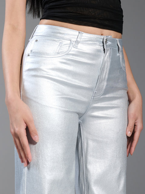 Sinsay Women's Silver Wide leg Pants  | Sinsay in Lebanon