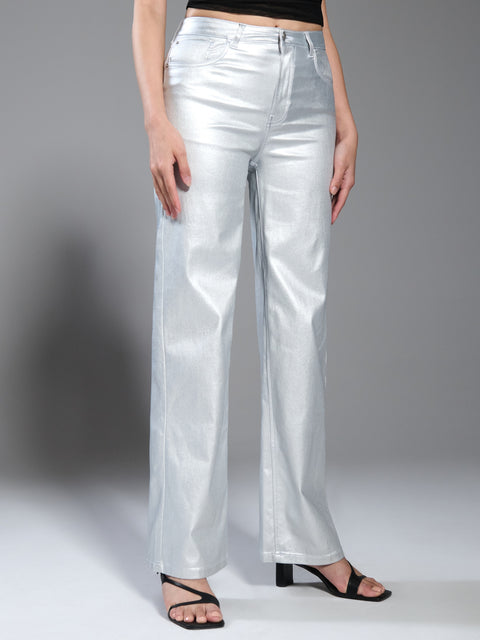 Sinsay Women's Silver Wide leg Pants  | Sinsay in Lebanon
