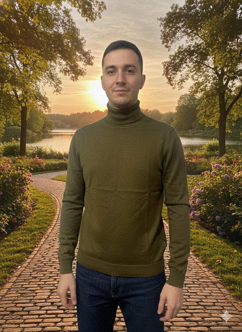 Rebel Refined Men's Dark Olive Sweater | Rebel Refined In Lebanon