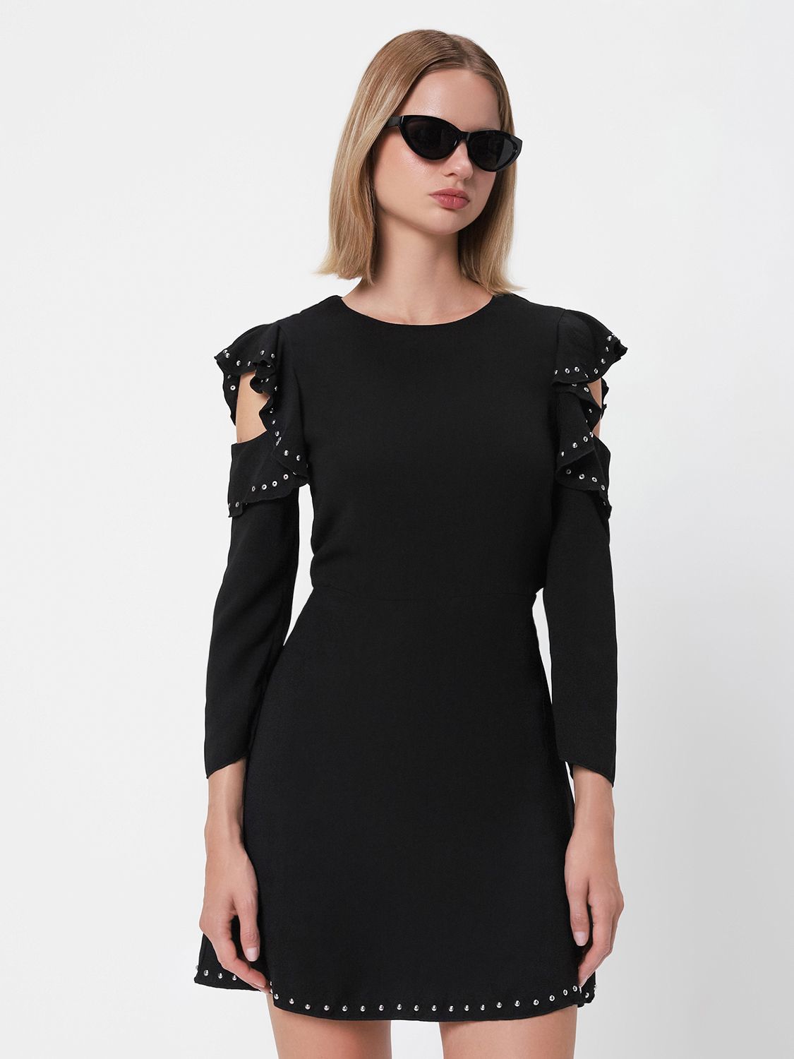 Mango Women's Black Long-Sleeve Dress| Mango in Lebanon