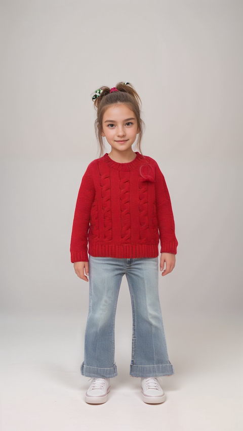 Terranova Girl's Red Long-Sleeve Sweatshirt |Terranova In Lebanon
