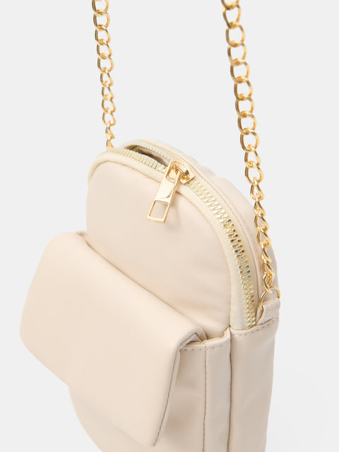 Sinsay Women's Beige Small Crossbody Bag With Outer Pocket | Sinsay In Lebanon