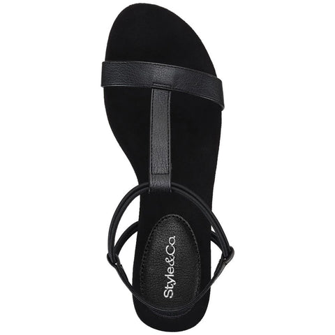 Style & Co Women's Black Mulan Wedge Sandals | Style & Co In Lebanon