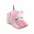 A pink unicorn-themed baseball cap with a glittery brim, a pink horn, cat ears, and a sleeping unicorn face graphic on the front, shown on a white background.