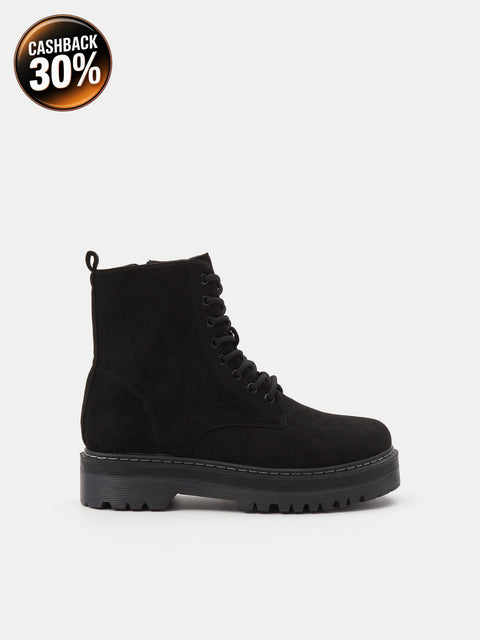 Sinsay Women's Black Imitation Suede Ankle Boots | Sinsay In Lebanon