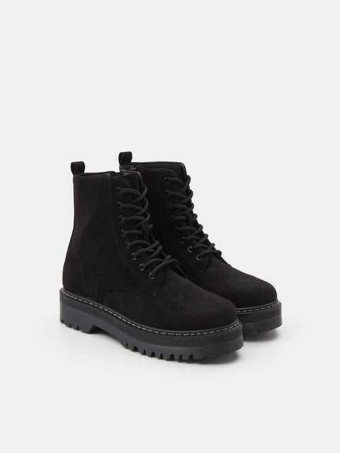 Sinsay Women's Black Imitation Suede Ankle Boots | Sinsay In Lebanon