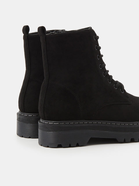 Sinsay Women's Black Imitation Suede Ankle Boots | Sinsay In Lebanon