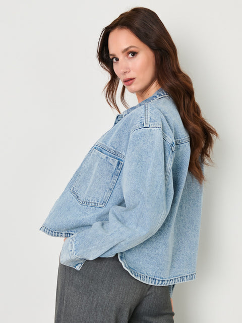 Sinsay Women's Blue Denim Pockets Jacket |Sinsay In Lebanon