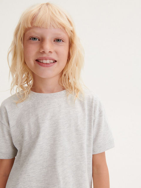 Reserved Girl's Light Gray Crew Neck T-Shirt |Reserved In Lebanon