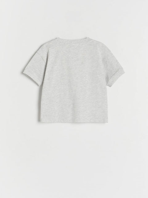 Reserved Girl's Light Gray Crew Neck T-Shirt |Reserved In Lebanon