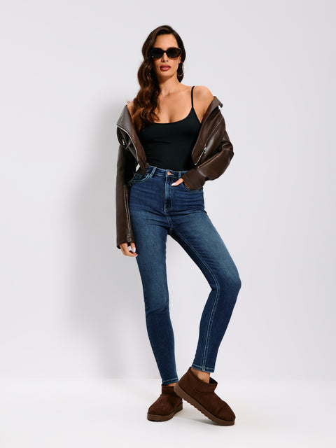 Sinsay Women's Dark Blue Super Skinny High Waist Jeans|Sinsay In Lebanon