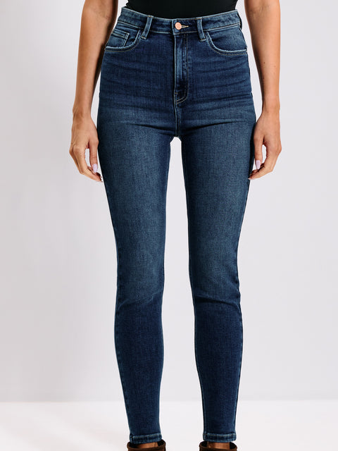 Sinsay Women's Dark Blue Super Skinny High Waist Jeans|Sinsay In Lebanon