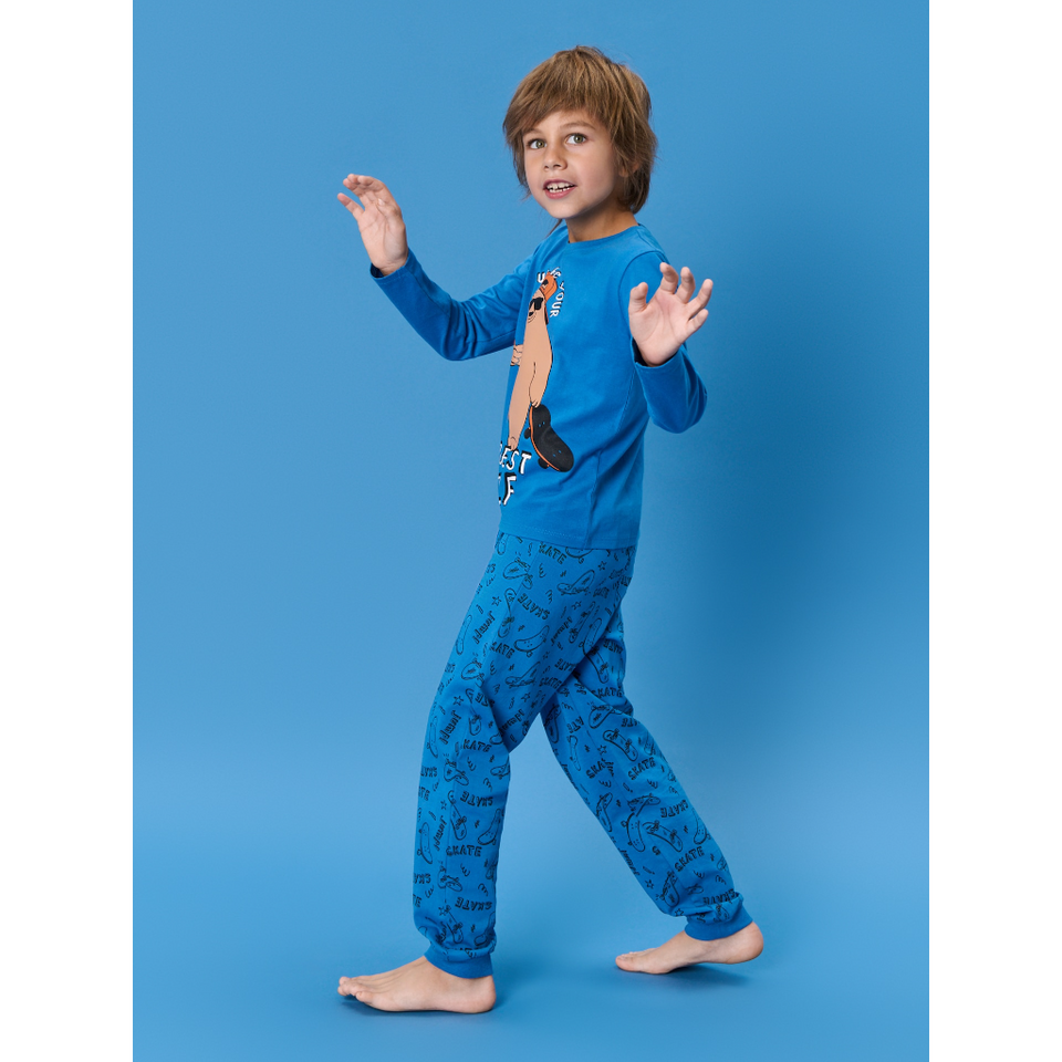 Sinsay Boy's Dark Blue "Just Be Your Coolest Self" Bear Pajama Set