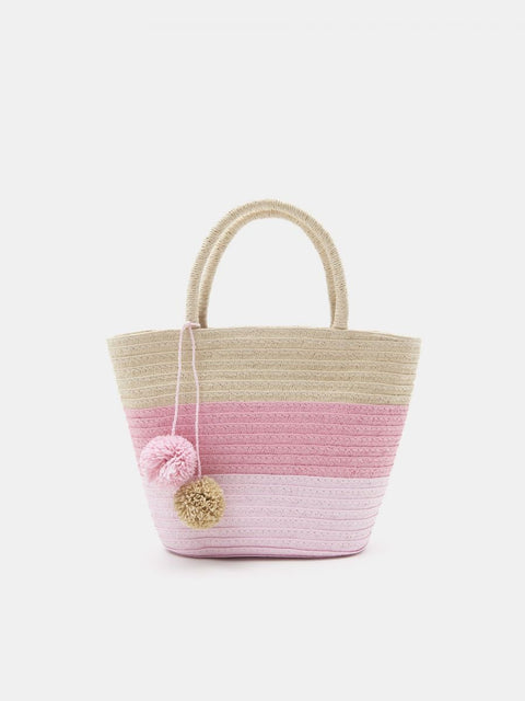 Sinsay Girl's Pink & Beige Straw Bag |Sinsay In Lebanon