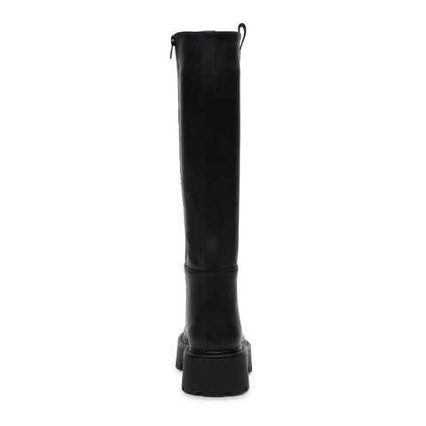 Steve Madden Women's Madden Girl Black Leather Crow Lug-Sole Knee High Boots|Steve Madden In Lebanon