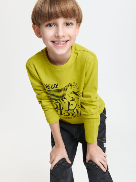 Sinsay Boy's Green Printed long sleeve Blouse  | Sinsay in Lebanon