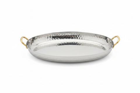 Lucky Tiger Stainless Steel Round Serving Tray (1903)
