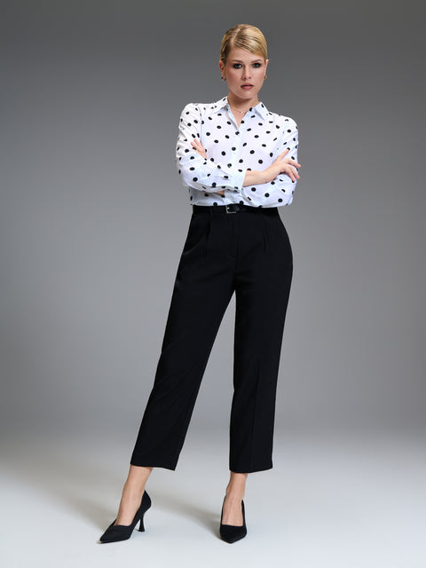 Sinsay Women's Black High-waisted cigarette Trousers | Sinsay in Lebanon