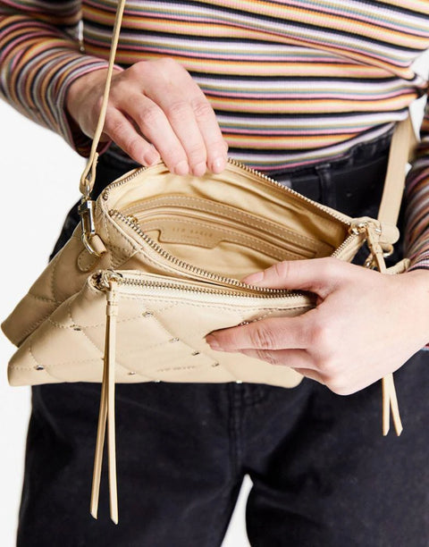 Ted Baker Women's Beige Parrker Quilted Studded Mini Cross Body Bag |Ted Baker In Lebanon