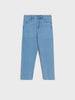 Light blue jeans on a white background