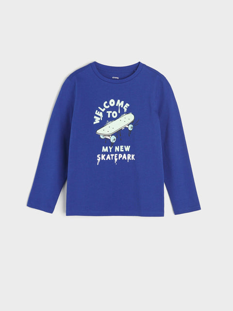 Sinsay Boy's Blue Long Sleeve With Decorative Print Blouse   |Sinsay  in Lebanon
