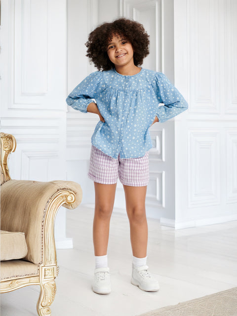 Sinsay Girl's Purple Checkered Short | Sinsay In Lebanon