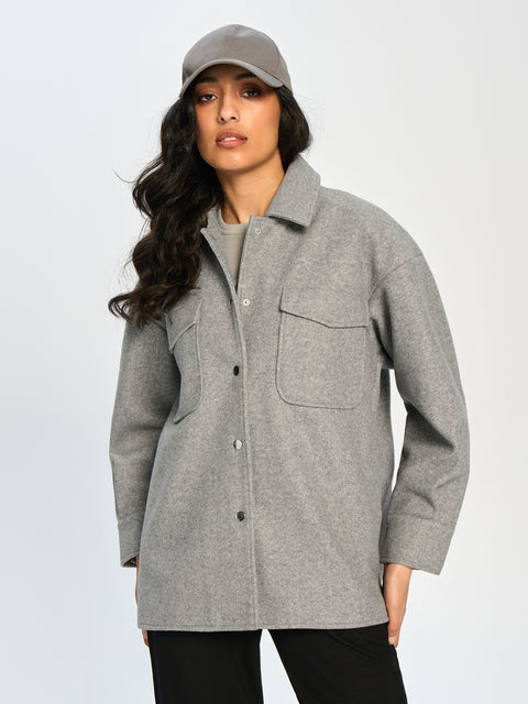 Sinsay Women's Light Grey Shacket | Sinsay In Lebanon