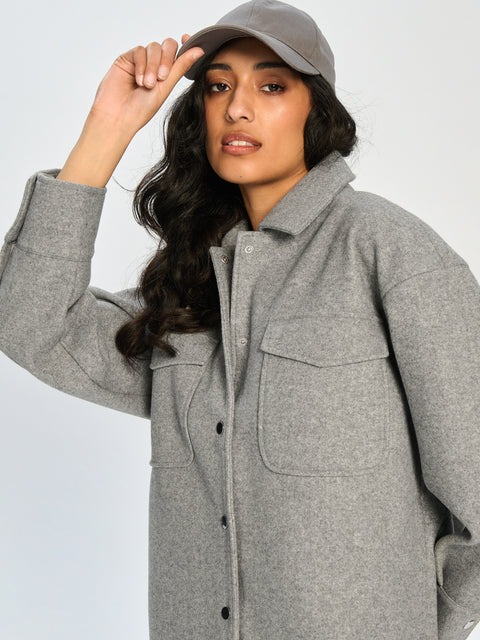 Sinsay Women's Light Grey Shacket | Sinsay In Lebanon