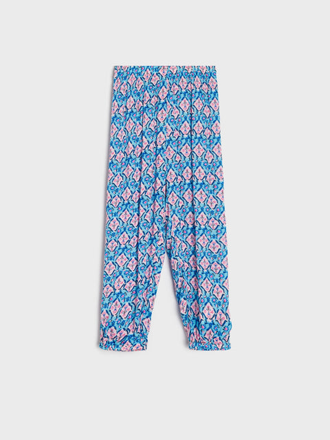 Sinsay Girl's Blue/Pink Trousers With All Over Print | Sinsay In Lebanon