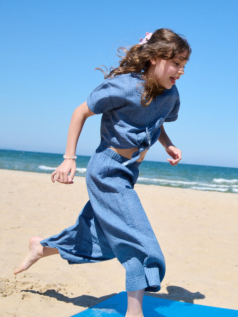 Sinsay Girl's Indigo Wide Leg Trousers | Sinsay In Lebanon