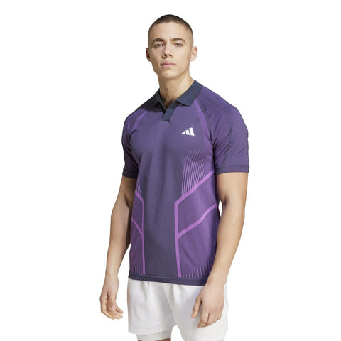Adidas Men's Purple Tennis Pro Seamless Aeroready FreeLift Polo Shirt | Adidas In Lebanon