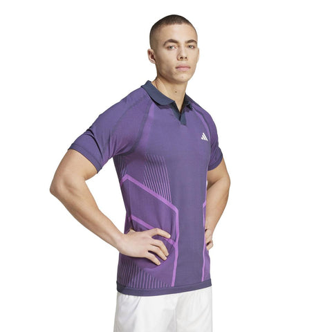 Adidas Men's Purple Tennis Pro Seamless Aeroready FreeLift Polo Shirt | Adidas In Lebanon