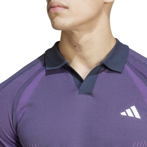 Adidas Men's Purple Tennis Pro Seamless Aeroready FreeLift Polo Shirt | Adidas In Lebanon
