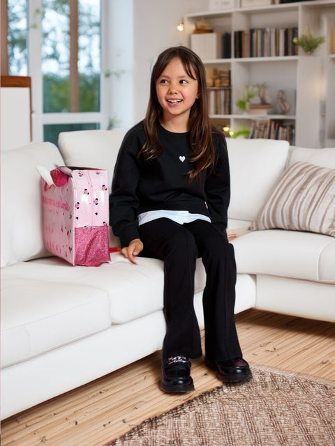 Sinsay Girl's Black Elasticated Waistband Pants | Sinsay In Lebanon