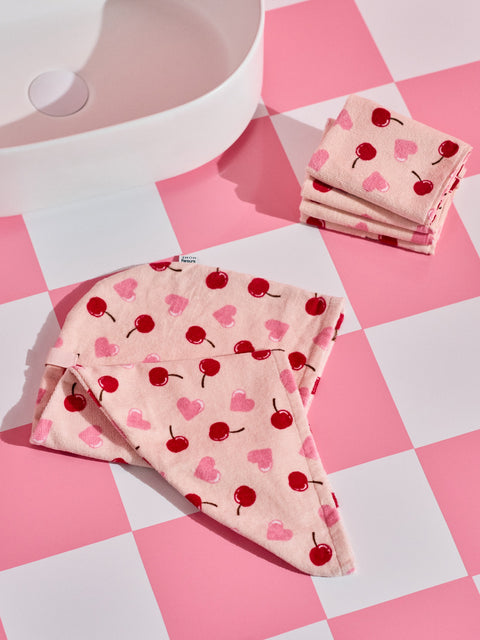 Sinsay Pink Printed Towel 4 Piece Set | Sinsay In Lebanon
