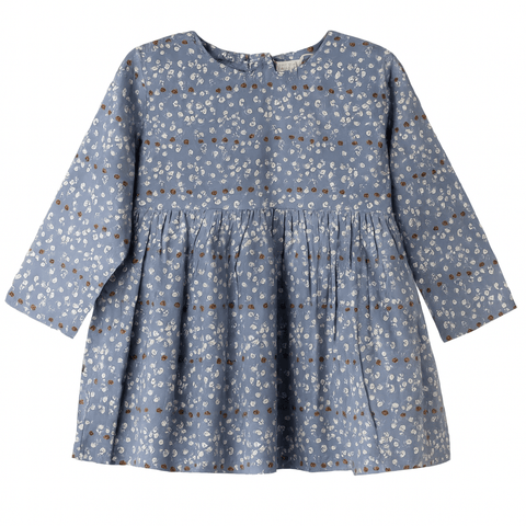 POMPdeLUX  Baby Girl's Light Blue Print Dana Lt Organic Dress  |POMPdeLUX in Lebanon