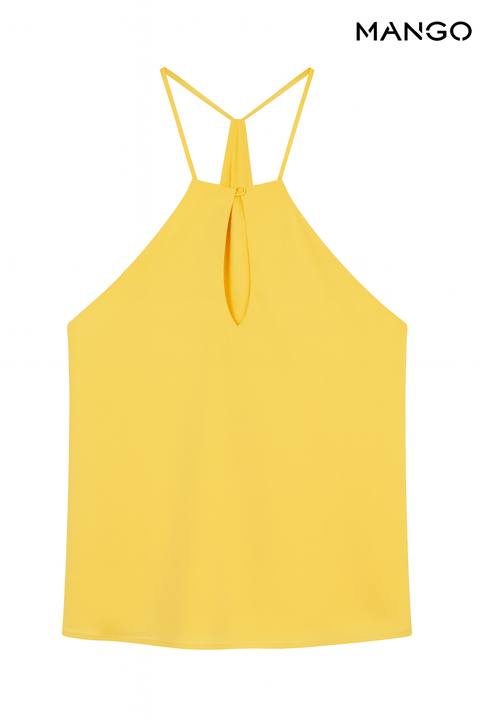 Mango Women's Yellow Sleeveless Top| Mango in Lebanon