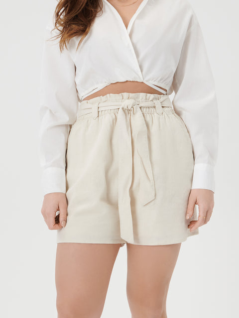 Sinsay Women's Beige Linen Rich Shorts | Sinsay In Lebanon
