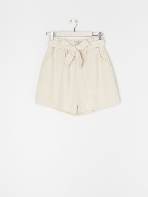 Sinsay Women's Beige Linen Rich Shorts | Sinsay In Lebanon