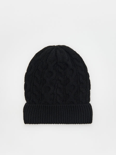 Reserved Girl's Black Ribbed Knit Beanie | Reserved In Lebanon