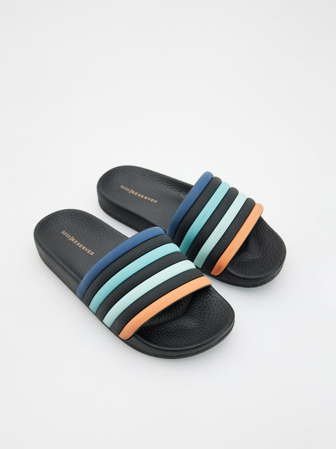 Reserved Boy's Black Flip-flops With Colorful Straps | Reserved In Lebanon