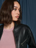 Sinsay Women's Black Leather Bomber Jacket | Sinsay In Lebanon