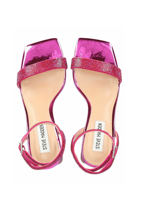 Steve Madden Women's  Pink Iridescent Rhinestone Luxe-R Sandals |Steve Madden In Lebanon
