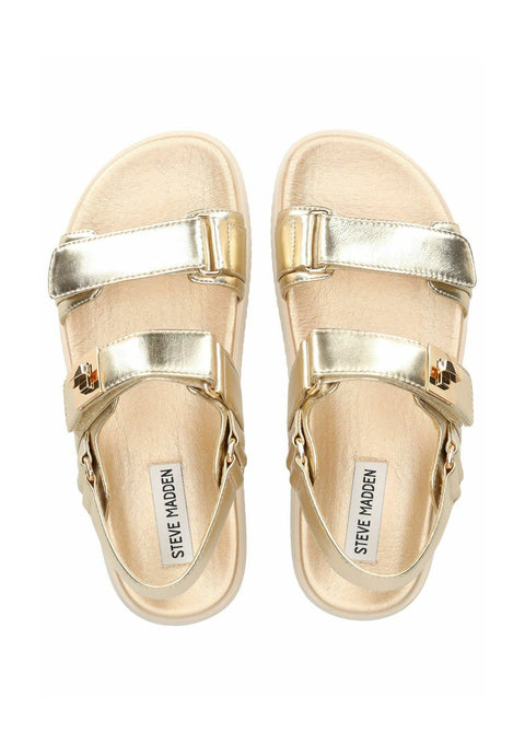 Steve Madden Women's Gold Leather Mona Sandals | Steve Madden In Lebanon
